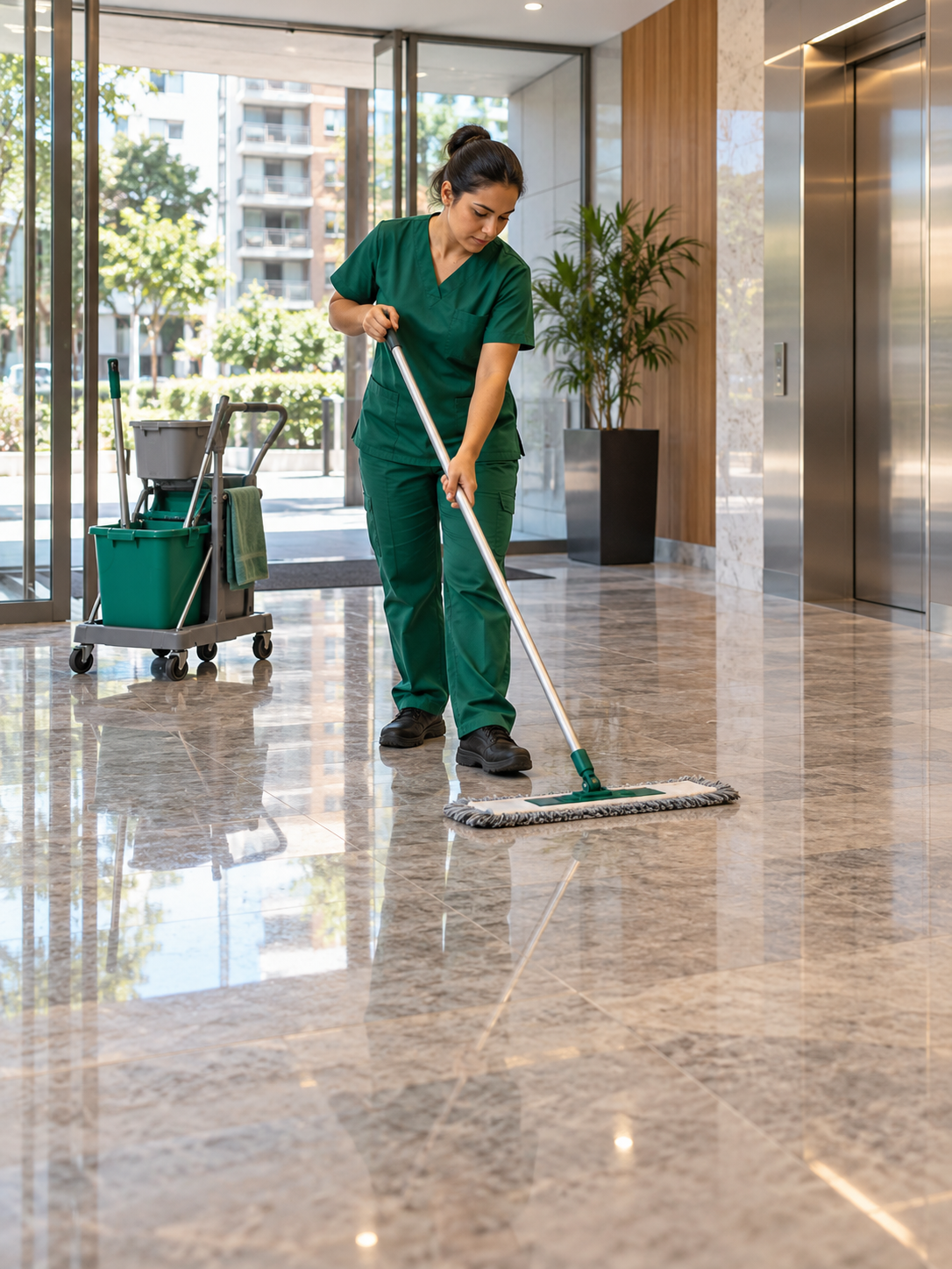 Imagen ilustrativa de limpieza de espacios comunes